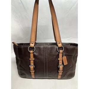 Coach Chelsea Brown Pebbled Leather Tote Shoulder bag EUC! $375